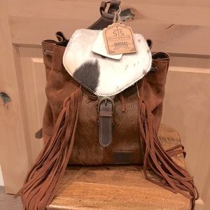 BRAND NEW! STS Ranchwear Cowhide Sheridan Backpack with leather fringe